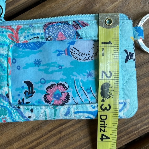 Vera Bradley Zip ID Card Holder Case Wallet Antilles Treasure Blue Fish NEW - Picture 4 of 5